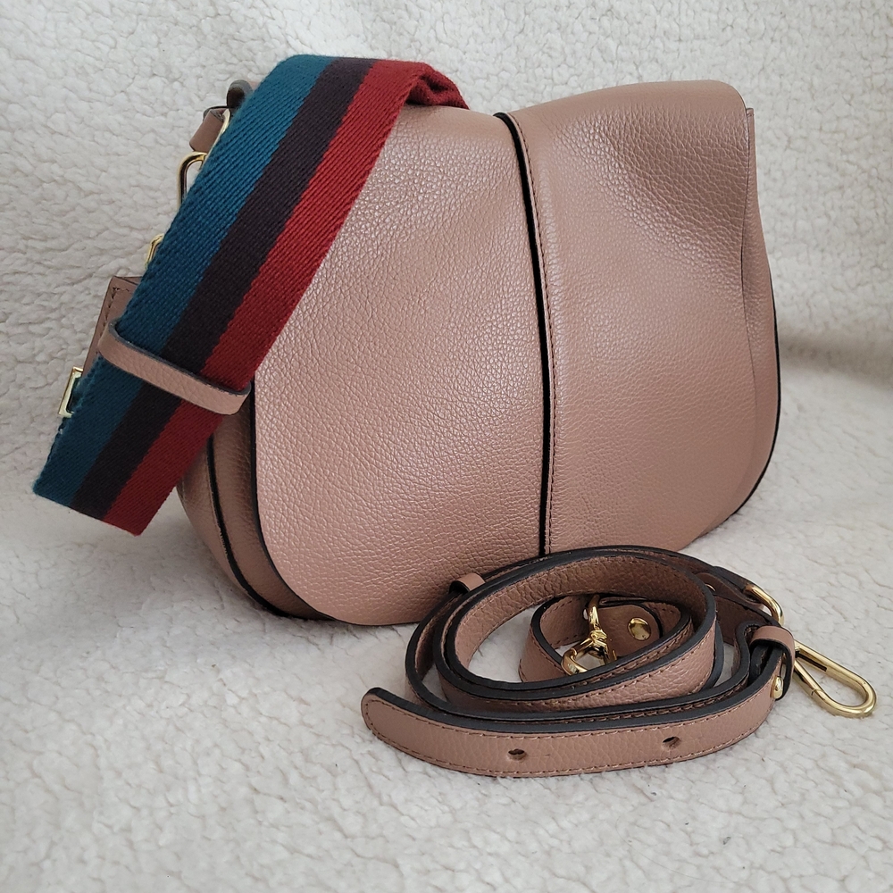 GIANNI CHIARINI Tan Pebble Leather Crossbody Bag